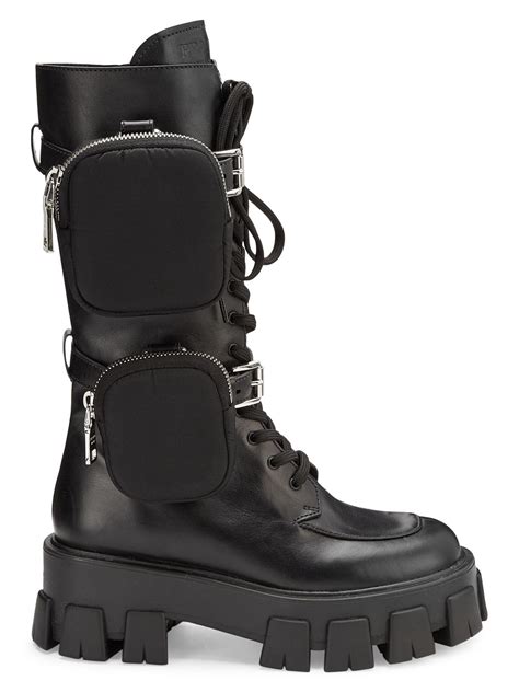 girls prada boots|prada black chunky combat boots.